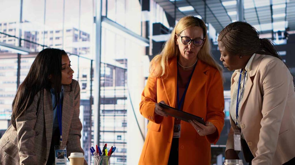 Woman meeting about insurance benefits